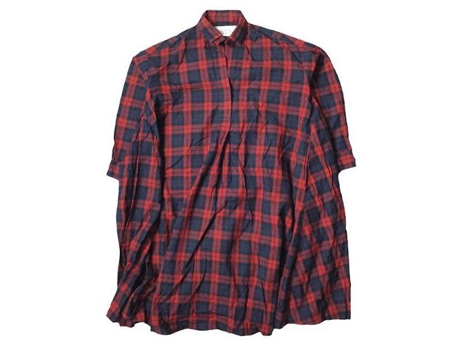 Autre Marque Abito Camicia Check dahl'ia DOP-229TT Rosso