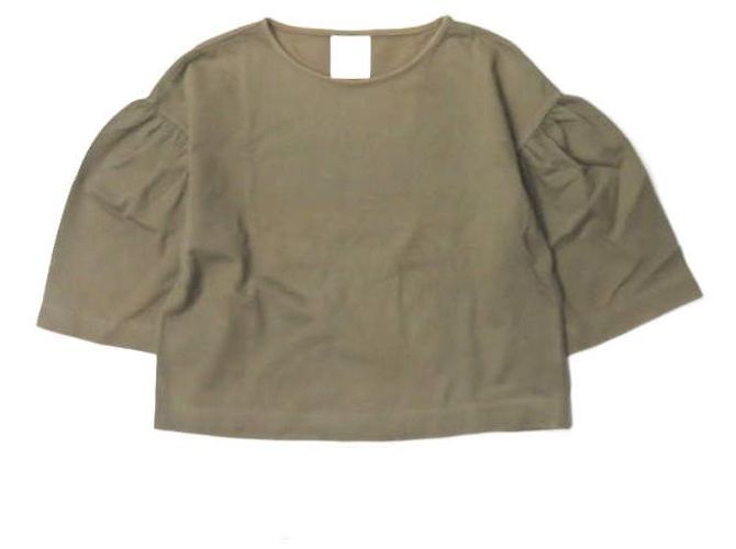 Autre Marque Ray BEAMS Baumwoll-Pullover mit Dreiviertelärmeln Olivgrün