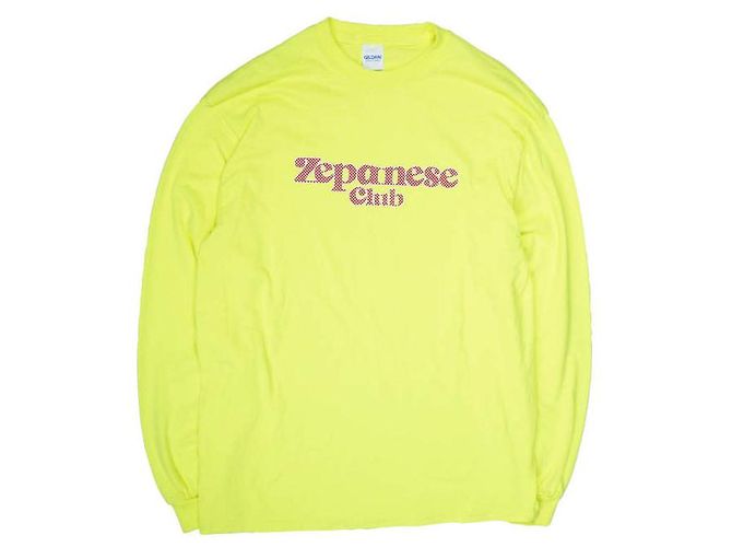 Autre Marque T-shirt a maniche lunghe con logo Zepanese M Giallo Lime D'oro