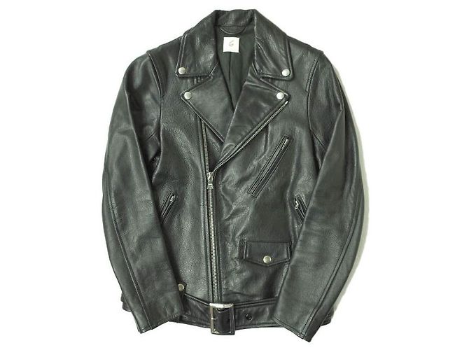 Autre Marque Cow Leather Double Riders Jacket Black
