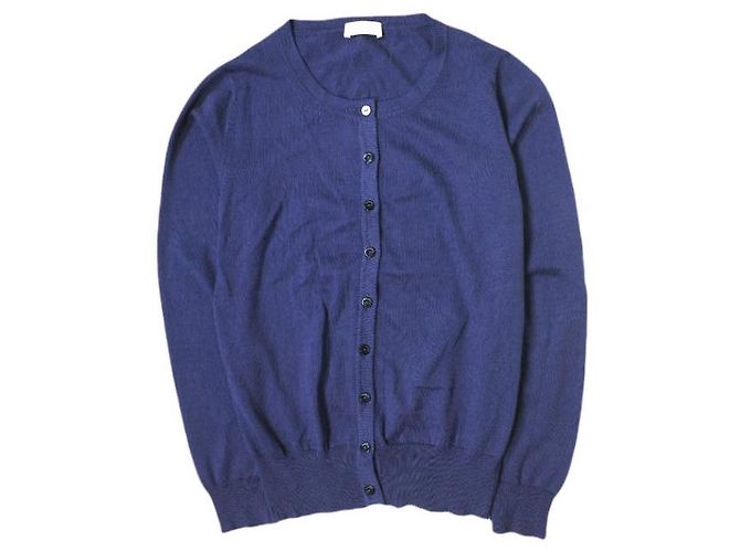 Autre Marque Cruciani Cardigan aus feinmaschiger Baumwolle Marineblau