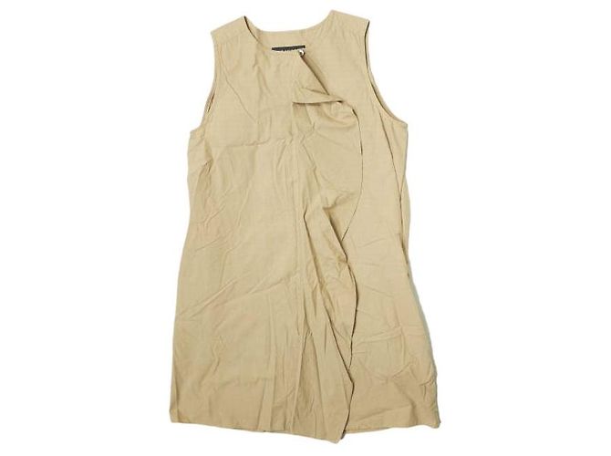 Autre Marque Vestido sin mangas con volantes de algodón SACRA Beige