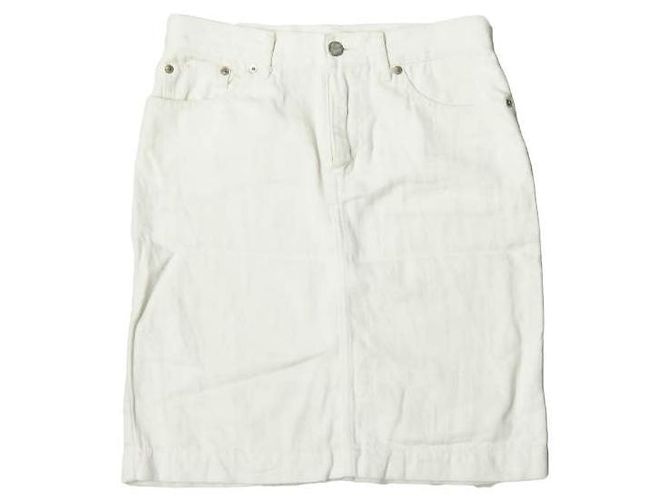 Autre Marque Saia de denim de algodão e linho Beautiful People Branco