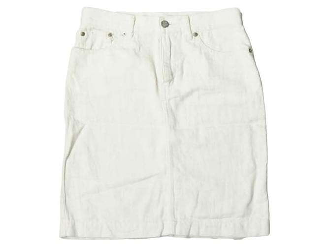Autre Marque Beautiful People Cotton Linen Denim Skirt White  ref.1935204