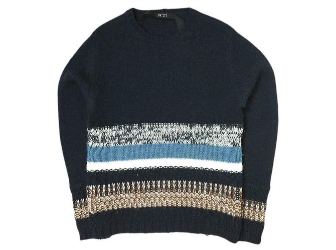 Autre Marque Alpakamischung Strickwaren N°21 Blau