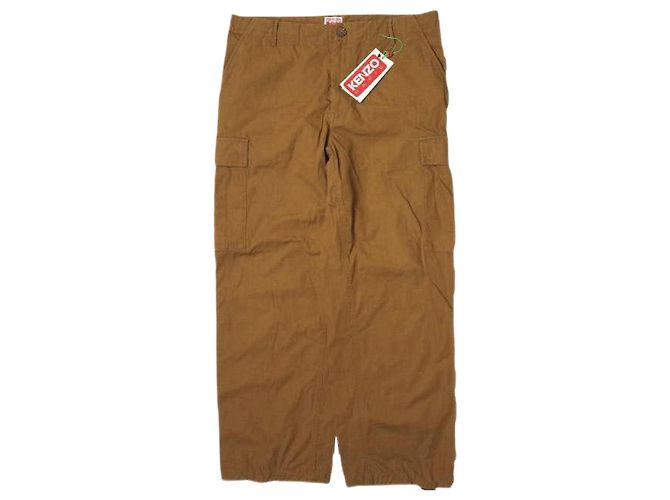 Autre Marque Pantalones cargo con botón de flor KENZO NIGO marrones Castaño