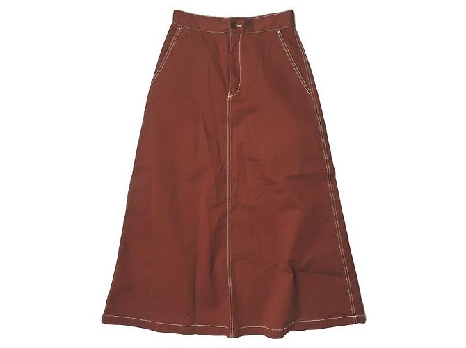 Autre Marque Saia longa evasê de algodão ADAM ET ROPE Marrom