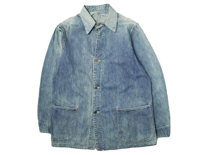 Autre Marque Giacca tuta in denim robusta e affidabile degli anni '40 Blu