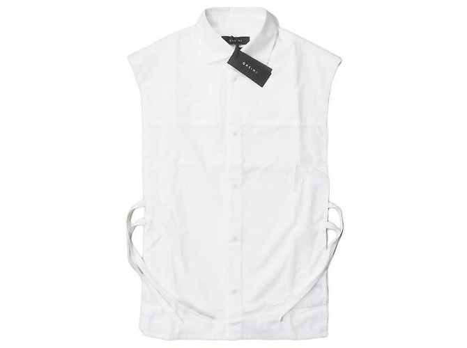 Autre Marque Chaleco de popelina Qasimi SOOK POPLIN BIB SHIRT de algodón Blanco