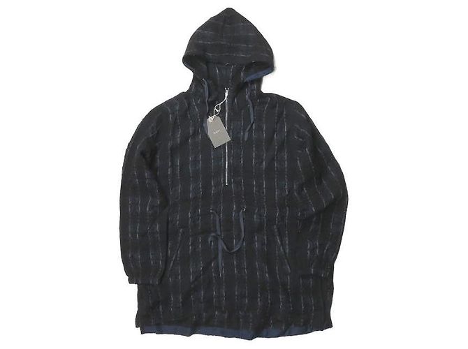 Autre Marque bukht CHECK LONG ANORAK Wool Cupro Outerwear