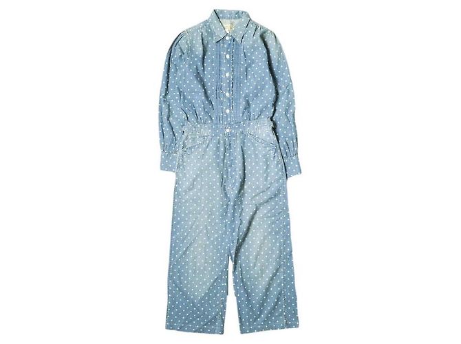 Autre Marque RRL Polka Dot Overall Indigo Blau