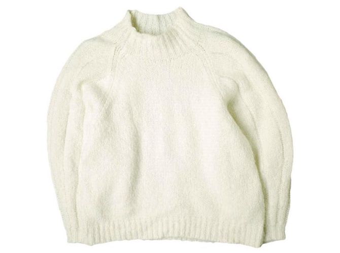 Autre Marque 3.1 Phillip Lim Alpaka-Wollstrickoberteil Weiß