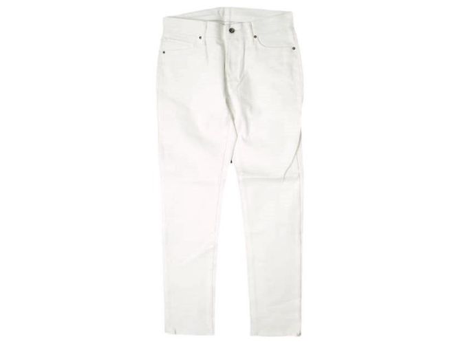 Autre Marque JEANS e-L805 Jeans Tapered de Algodón Elástico Blanco