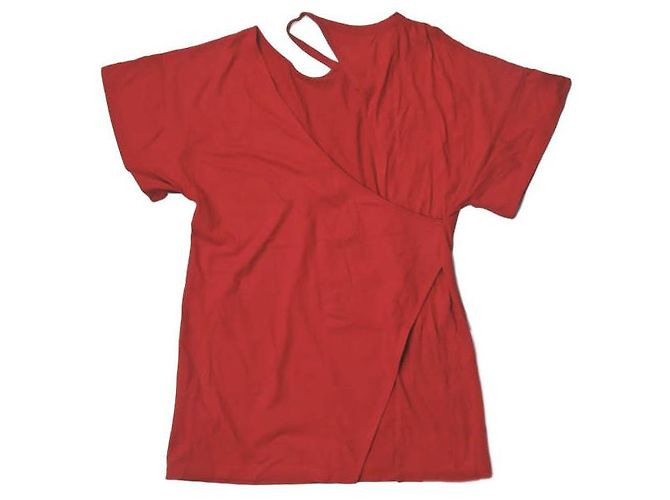 Autre Marque Camiseta asimétrica de algodón roja EARIH CB1005