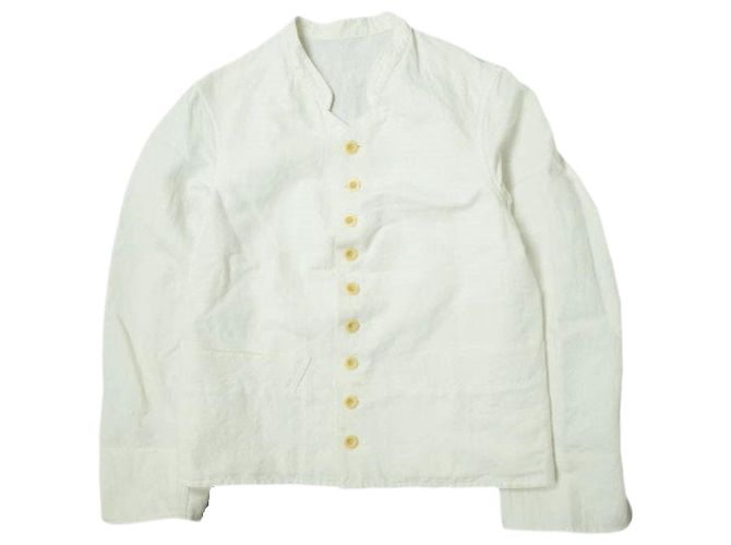 Autre Marque GIACCA DOLMAN ANATOMICA Giacca in cotone e lino Bianco