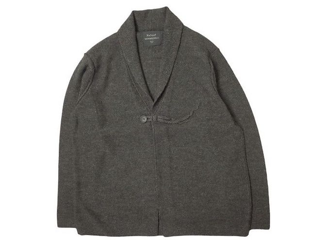Autre Marque Strickjacke aus Merinowolle und Alpaka in Anthrazitbraun