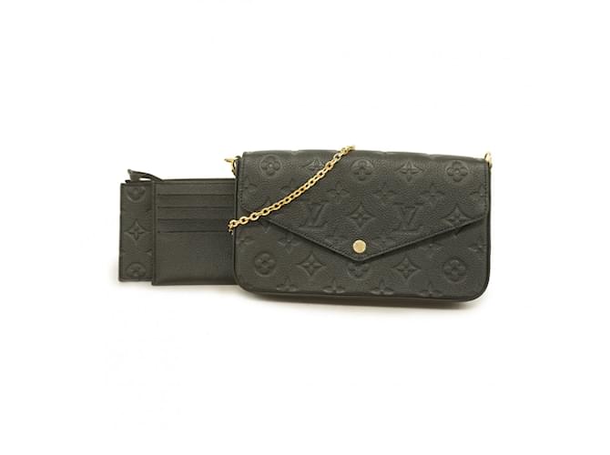 Carteira de Ombro Monogram Empreinte Pochette Felicie da Louis Vuitton Preto  ref.1937517