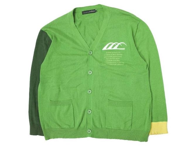 Autre Marque Baumwollstrickjacke mit anThem NOTE-Logo Grün 