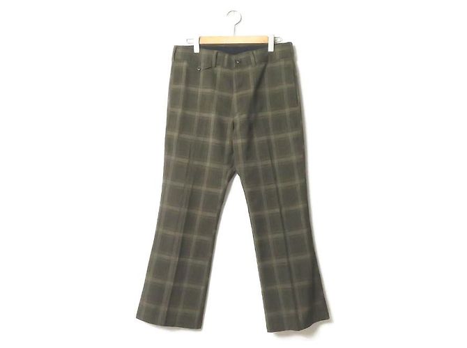 Autre Marque Calça Boot-Cut com Bolsos de Aba Needles em Tecido Tropical Poly Verde oliva