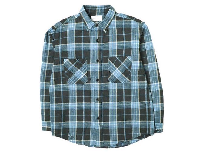 Autre Marque Camisa xadrez de seda e algodão danificada UNUSED US2285