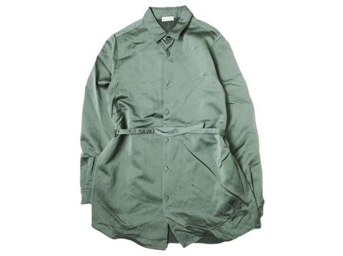 Autre Marque Steven Alan Heavy Satin Shirt M Olive Olive green