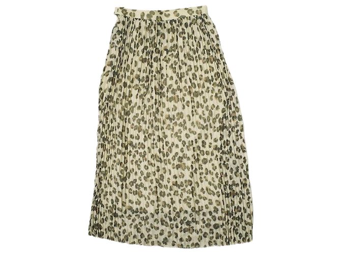 Autre Marque Saia longa plissada SACRA Leopardo Bege