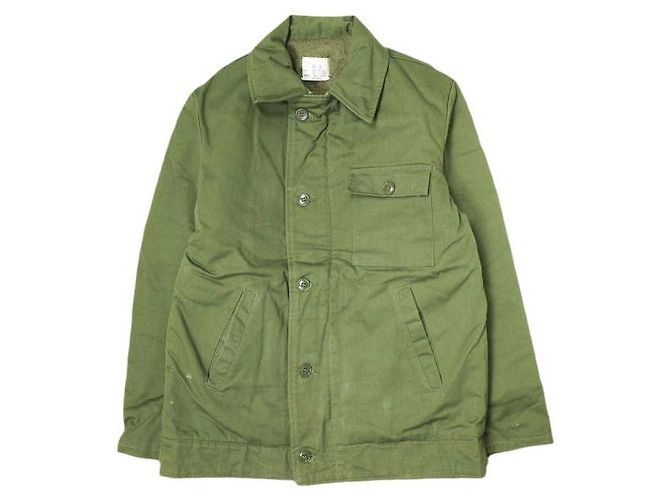 Autre Marque US Navy A-2 Deck Jacket Vintage Outerwear Khaki
