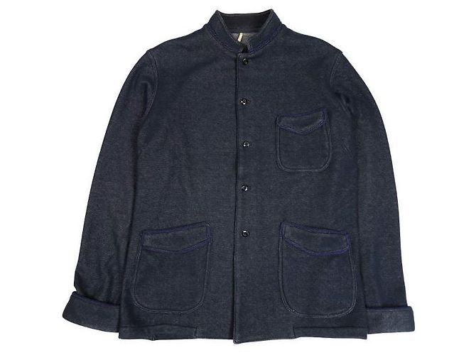 Autre Marque Giacca camicia con colletto alto m's braque Cina blu navy