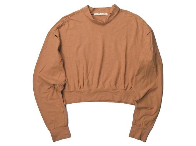 Autre Marque Top a collo alto a maniche lunghe LIMI marrone