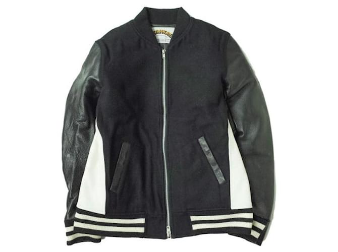 Autre Marque METAPHORE Leather Stadium Jacket Black  ref.1938565