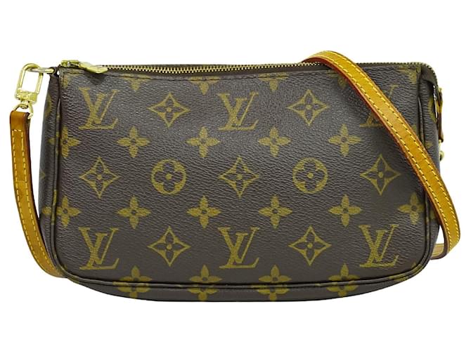 Pochette Accessoire Louis Vuitton Marrom Lona  ref.1939017