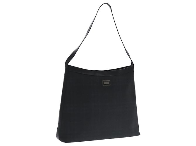 Borsa a spalla Burberry Nova Check in PVC nera Auth ac3493 Nero