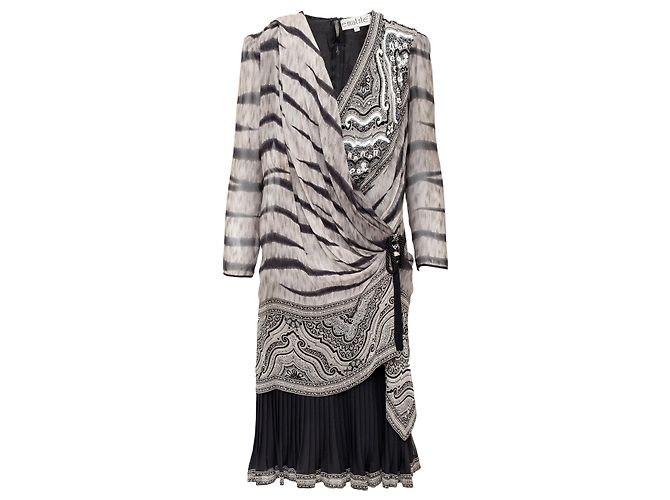 Autre Marque Ematite Seidenkleid Grau