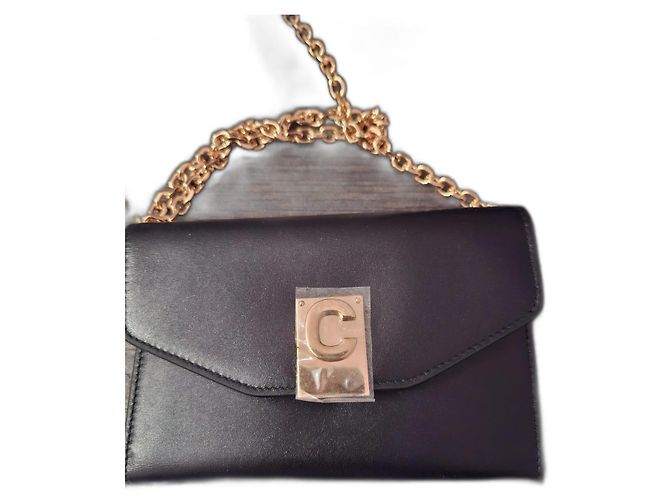 Clutch Céline in pelle nera Nero
