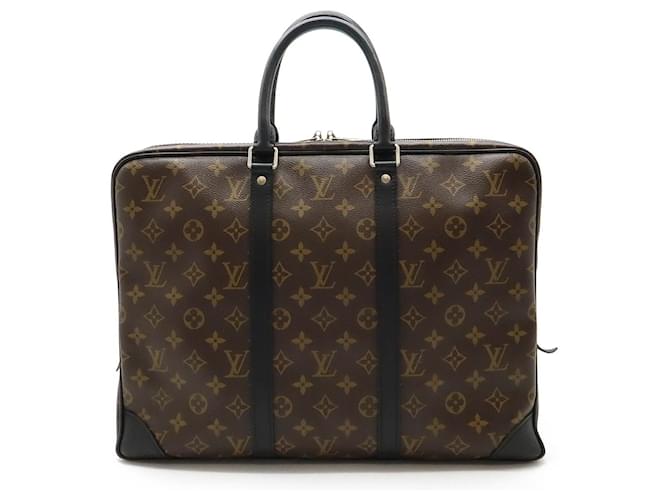 Louis Vuitton Monogram Macassar Briefcase M40225 Brown Cloth  ref.1939368