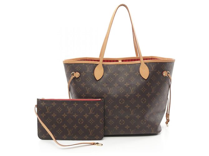 Louis Vuitton Monogram Neverfull MM Tote Bag M41177 Brown