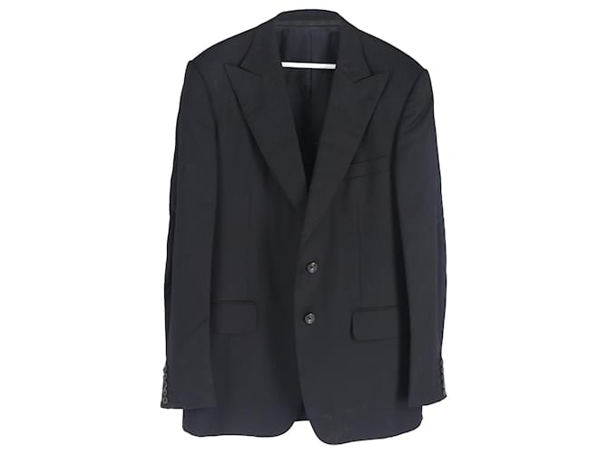  Gucci Single-Breasted Blazer with Pockets in Black Wool  ref.1941402