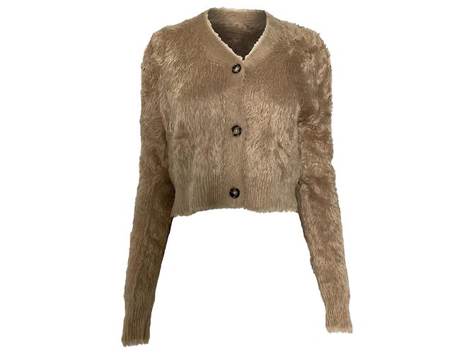 Gekürzter gebürsteter Cardigan aus braunem Nylon von Acne Studios