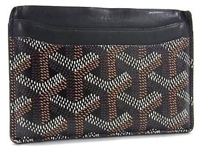 Portafoglio in pelle Goyard Monogram Saint Sulpice nero e marrone