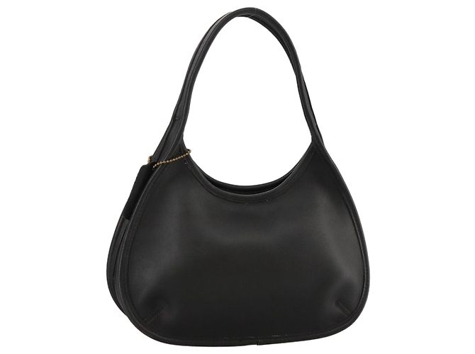 Coach Sac à main en cuir noir et or Auth am7459 Doré