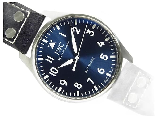 IWC large Pilot's watch 43 blue Dial IW329303 Mens Silvery Steel  ref.1941779
