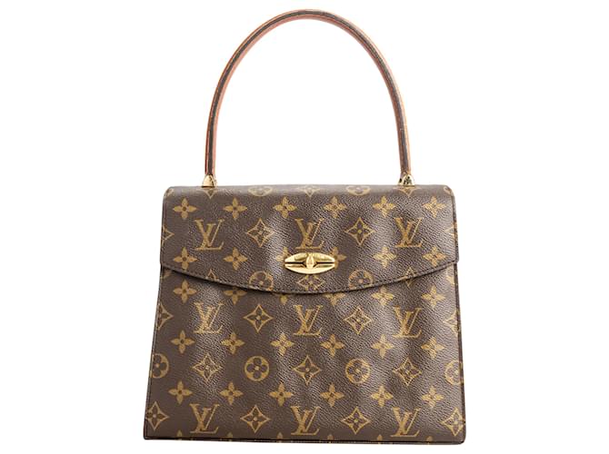Louis Vuitton Canvas Monogram Malesherbes Handbag Brown Cloth  ref.1941845