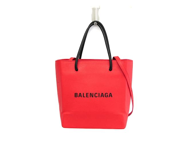 Everyday Balenciaga Shopping Tote XXS 555140 Black Red Leather  ref.1942087