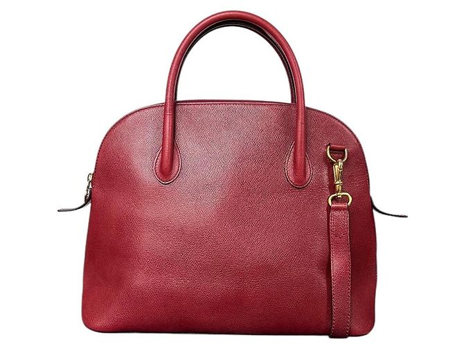Céline Bolide Modell Tasche - Handtragbar oder Schultergurt - Bordeauxfarbe Rot