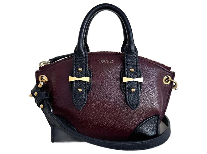 Mini Shopper Légende Alexander McQueen Noir Bordeaux