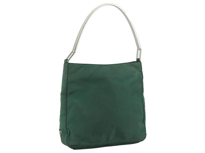 Borsa a Spalla PRADA in Nylon Verde Auth ep7022