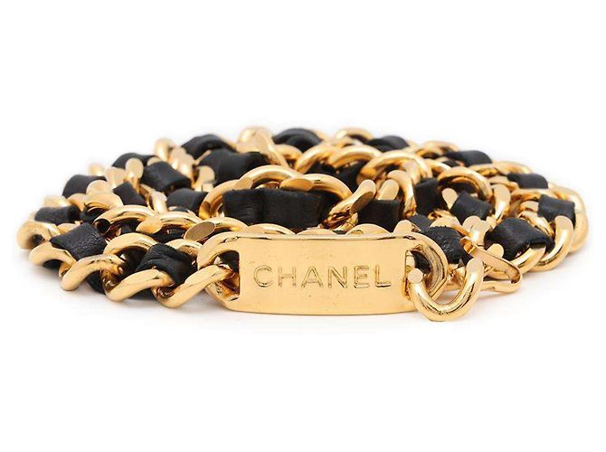 Cinturón de cadena Chanel 31 Cambon moneda marca Coco Negro