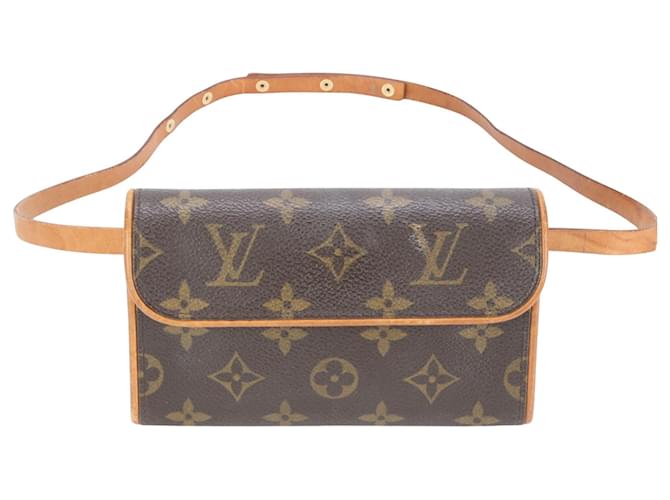 Pochette florentina Louis Vuitton Marrom Lona  ref.1944000