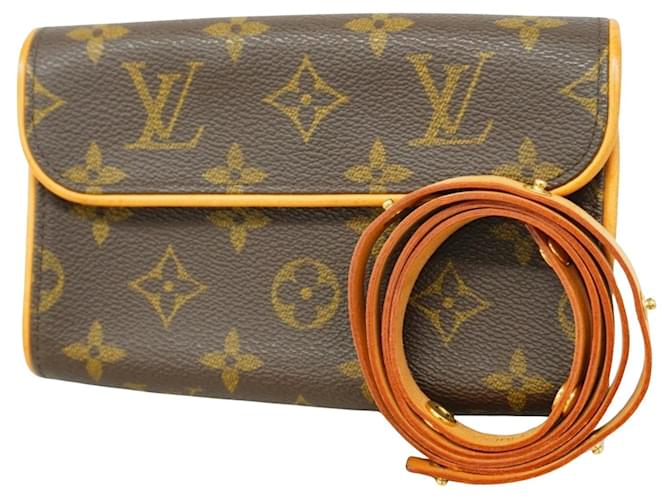 Louis Vuitton Pochette florentine Brown Cloth  ref.1944419