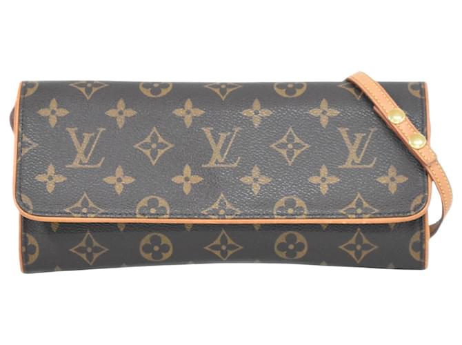 Louis Vuitton Gêmeo Marrom Lona  ref.1944572